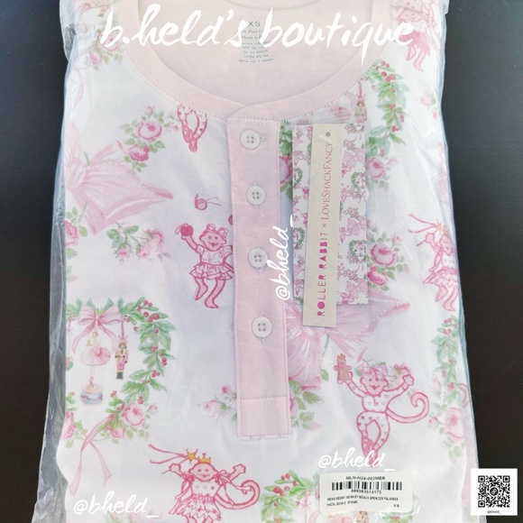 Roller Rabbit x LoveShackFancy Men’s Merry Monkey Beaux Spencer PJs Holiday Pink - Picture 15 of 17